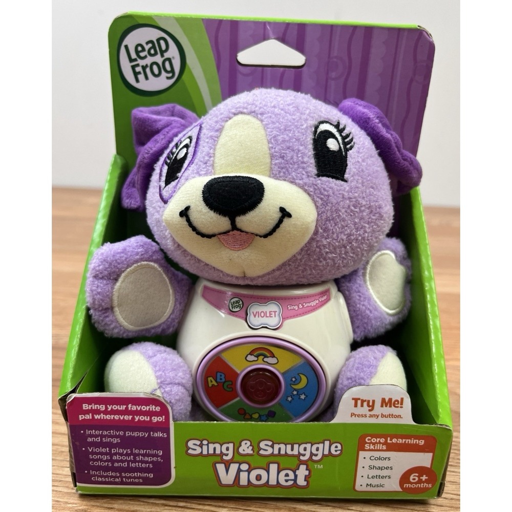 Leap Frog Sing & Snuggle Violet Interactive Plush Purple Puppy Learning Toy NEW